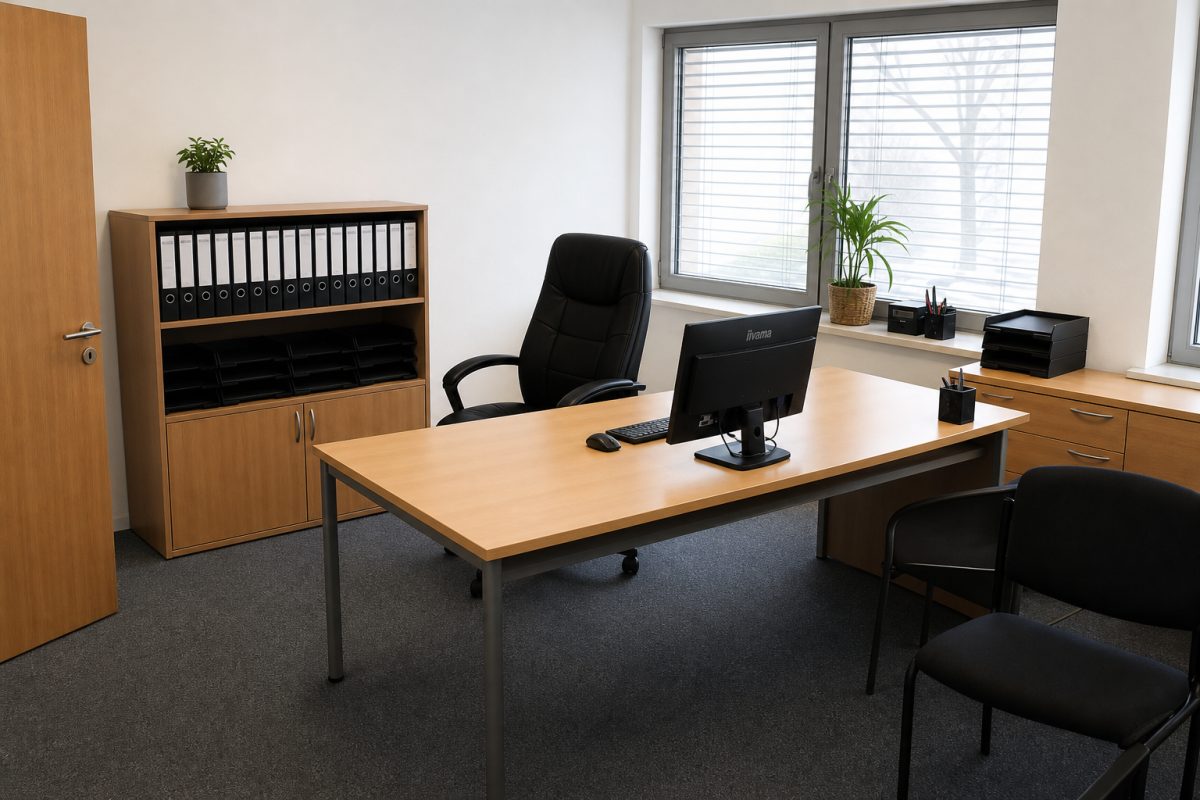 Sauberes, aufgeräumtes Büro nach professioneller Reinigung durch PGS